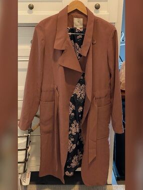 Eliane Rose Women's Dusty Rose Long Trench Coat